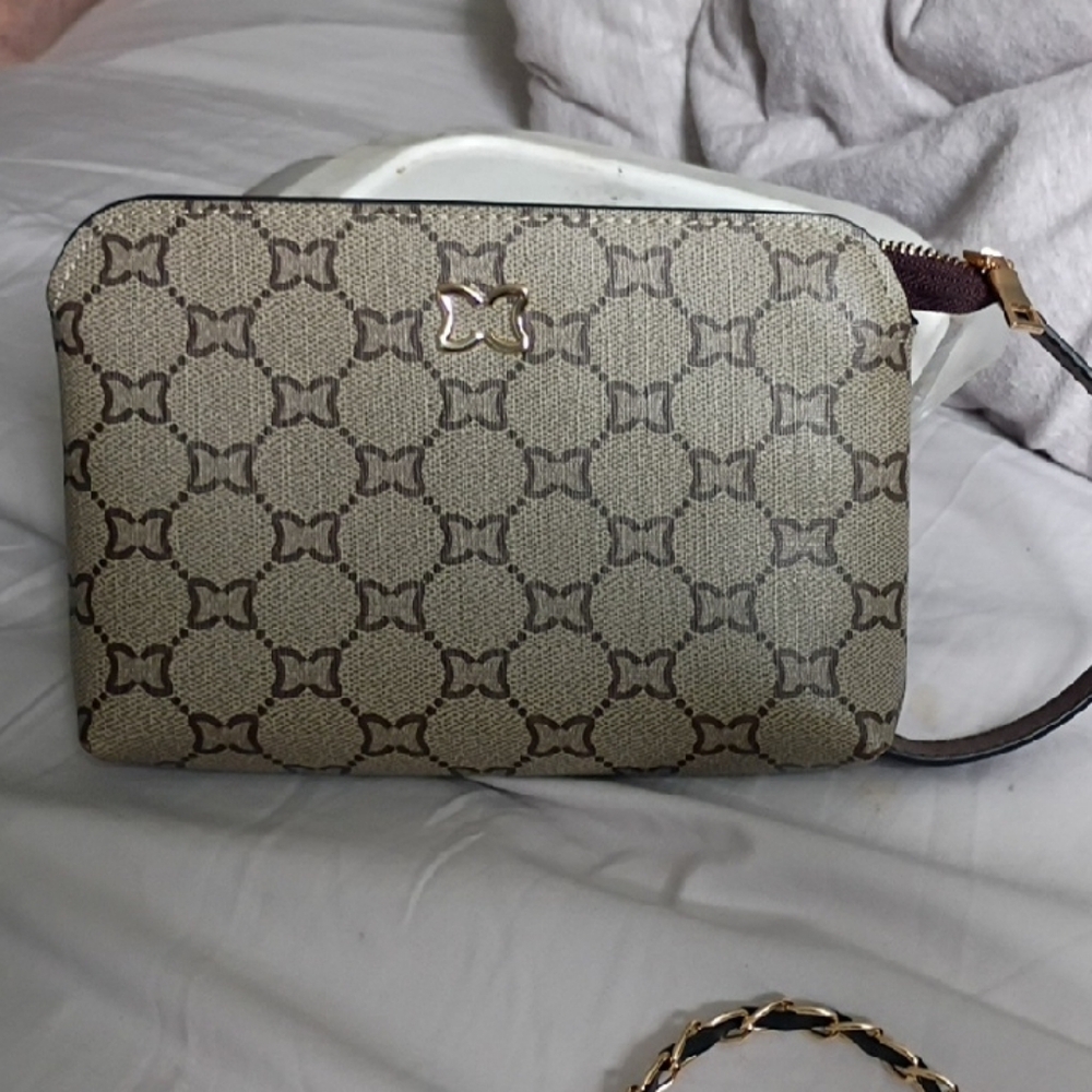 Elegant Beige Patterned Women's Bag